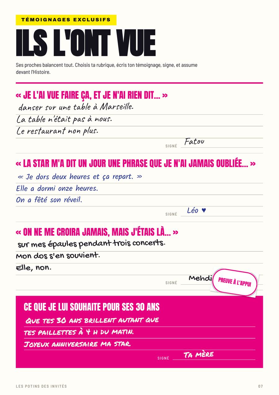 Ils l'ont vue, page remplie du numéro de Awa