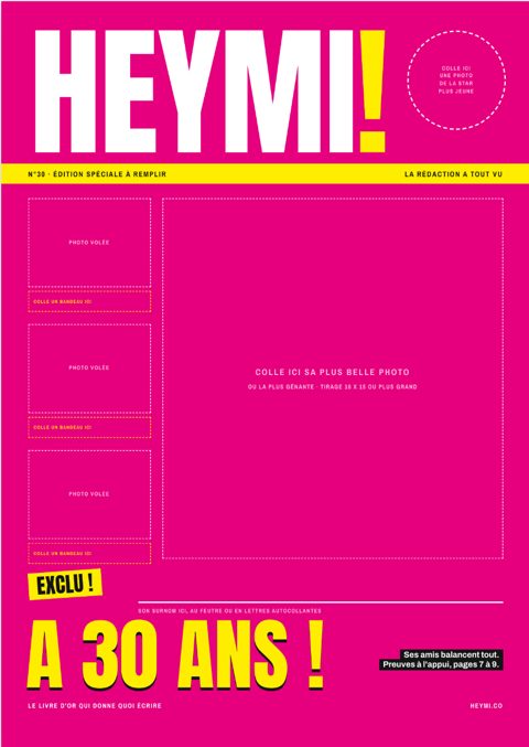 La une Heymi! N°30, rose et jaune